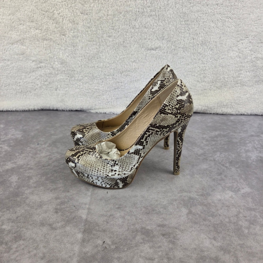 Chinese Laundry Snakeskin Print Platform Pumps Stiletto Heels Neutral Size 6.5